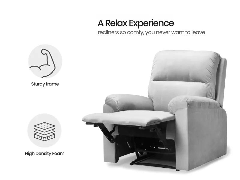 Erica Fabric Recliner in Grey Color